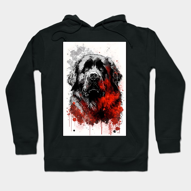 Newfoundland Dog Portrait Hoodie by TortillaChief